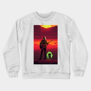 Alien with guitar rot Crewneck Sweatshirt